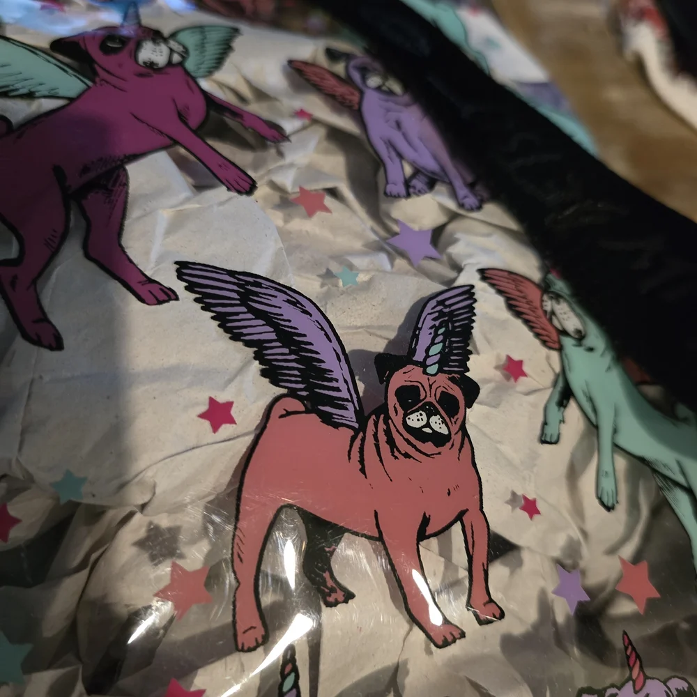 Betsey Johnson Flying Pug Kids Backpack - Lavender and Teal